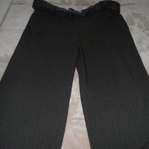 NEW Brown Striped Capri's w/Belt